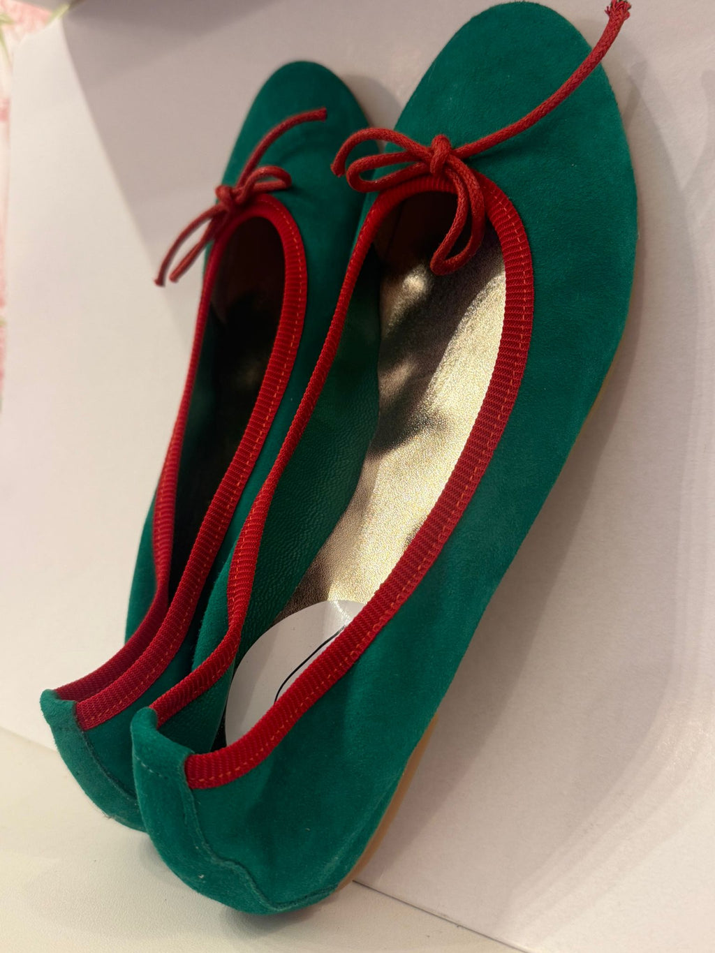 Ballerine camoscio “Verde Roma”