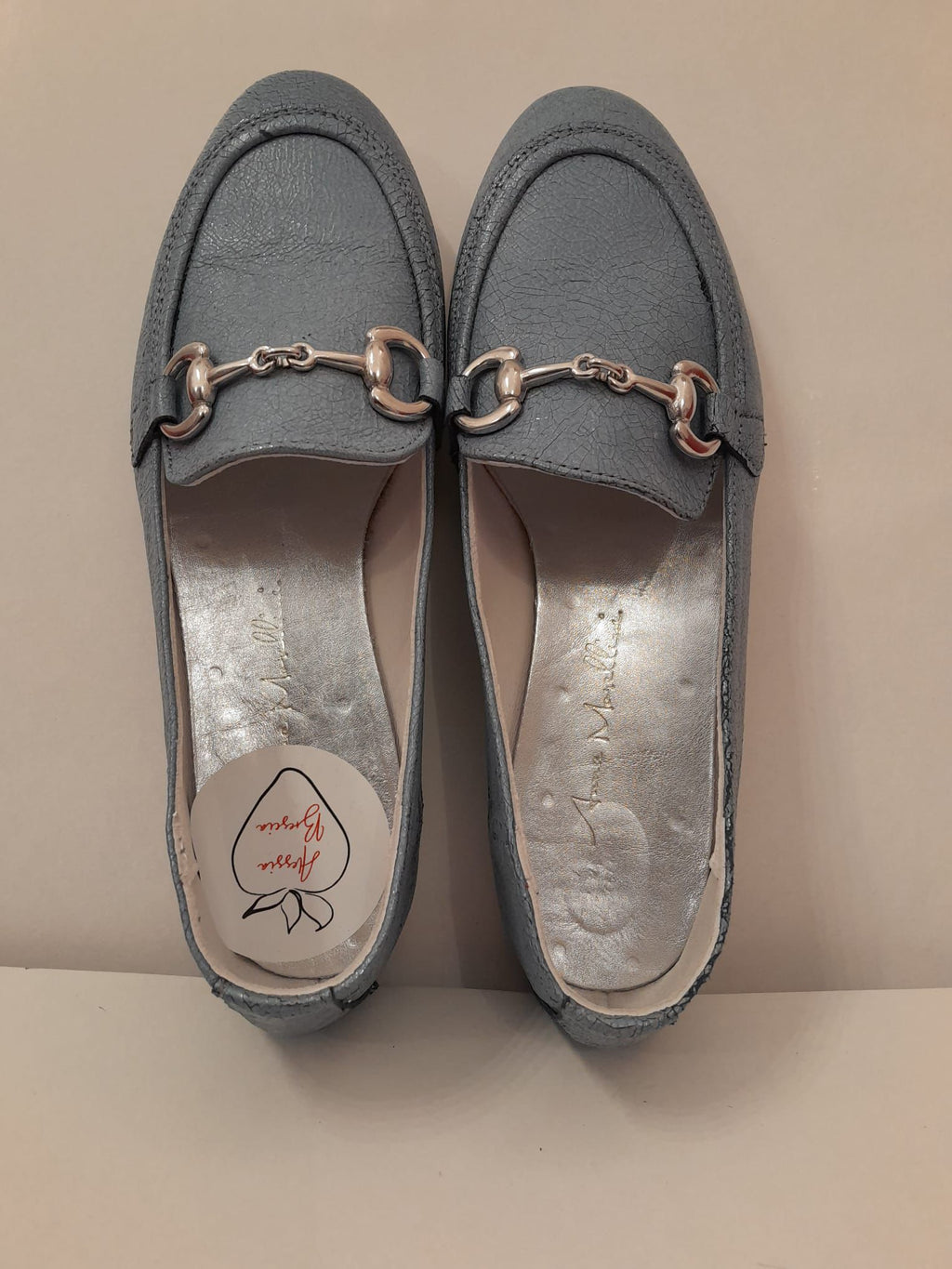 Mocassino azzurro spazzolato